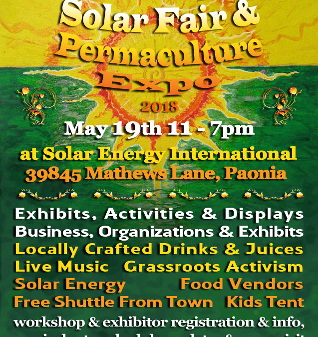 Musical Line Up Announced – May 19 Solar Fair in Paonia